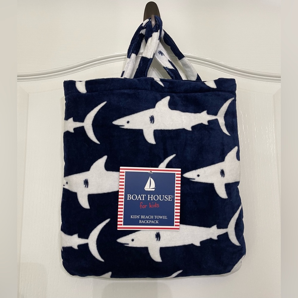 NWT Boat House For Kids Beach Towel Backpack